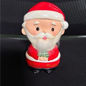 Lego Japan Chalkware Santa Claus Bank Fuzzy Beard Have a Merry Christmas Decor